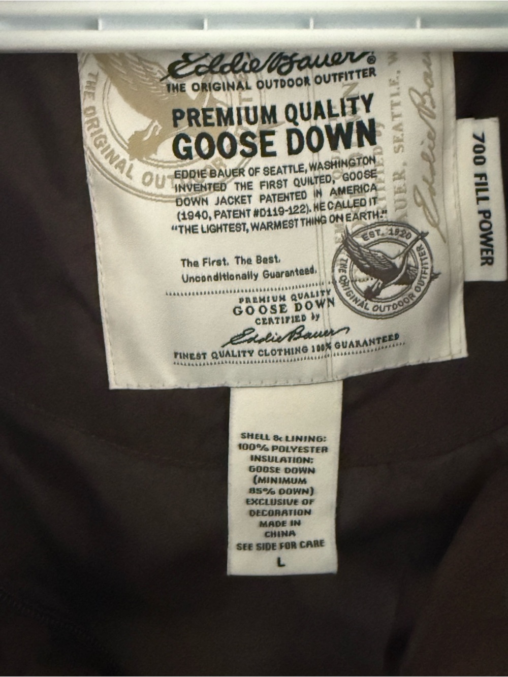 Eddie Bauer Brown Goose Down vest
